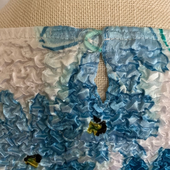 Two piece popcorn top and jacket blue green floral design Guessing L-XL - Picture 12 of 16